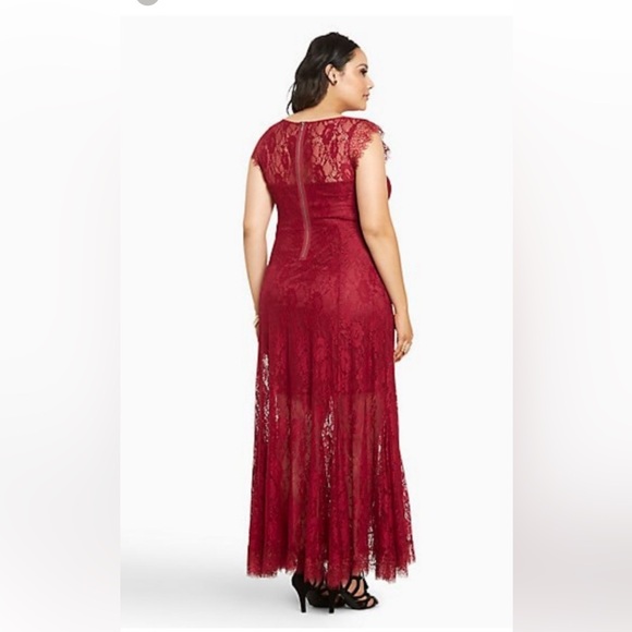 Torrid Elegant Burgandy Lace Maxi Dress Women's Size 16 Formal Wedding Party - Picture 2 of 10